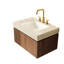 Comptoir en pierre frittée à motif de 30 po et lavabo encastré en céramique, beige, effet feu, trou de trop-plein, idéal pour meuble-lavabo, profondeur 30,16 po.-1982782921