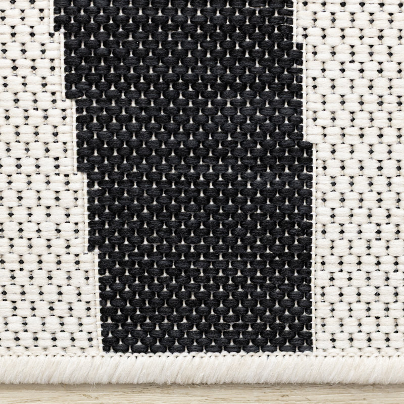 Tapis scandinave abstrait intérieur / extérieur abstrait, 5 pi 3 po x 7 pi 7 po