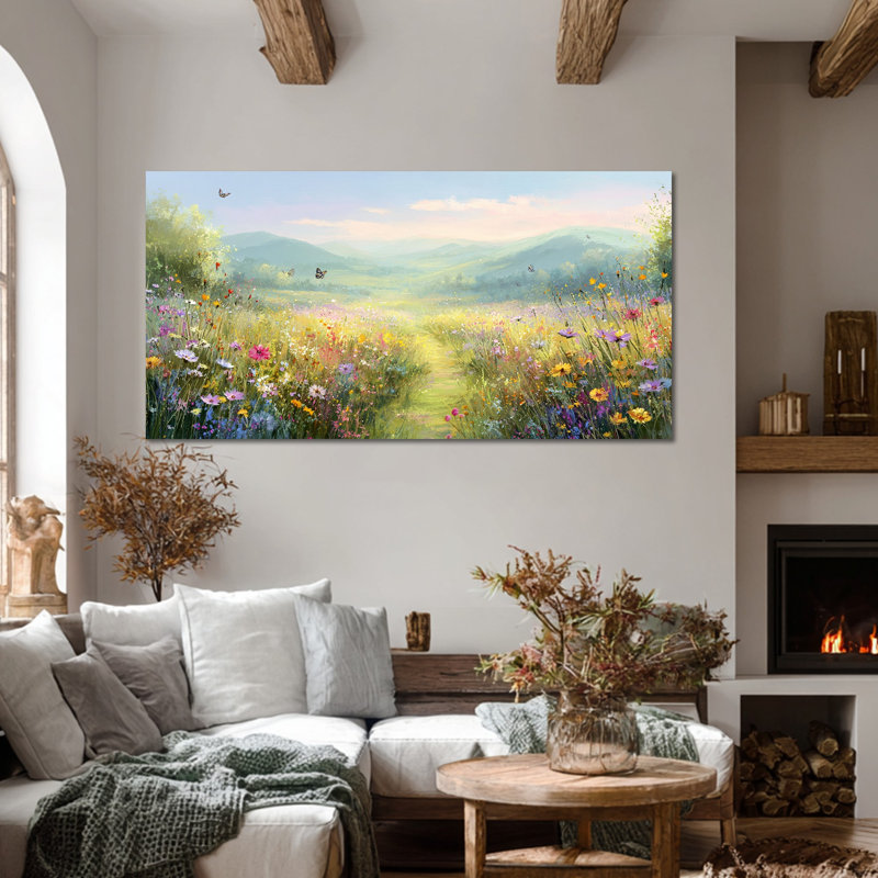  Art mural sur toile Floral, H 12 po x l 24 po