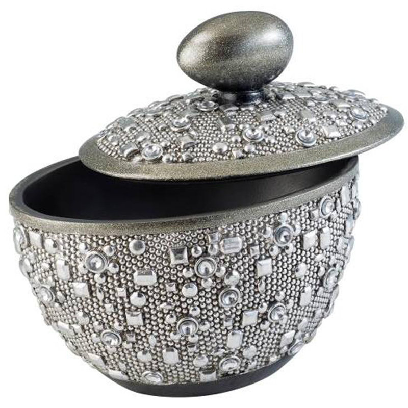 Silver Twilight 10" Sparkling Embellished Lidded Decorative Box
