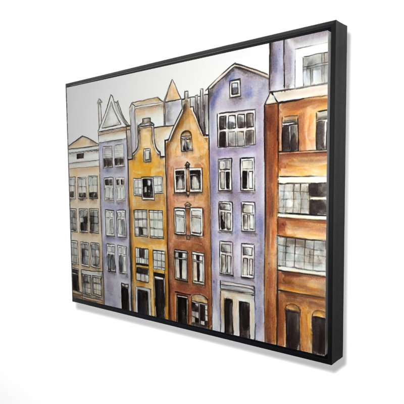 Amsterdam Houses Hotel Print On Canvas