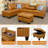 3-piece Synthetic Leather Sectional Sofa-436734136