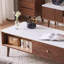Table basse en bois massif au design rétro-109022845