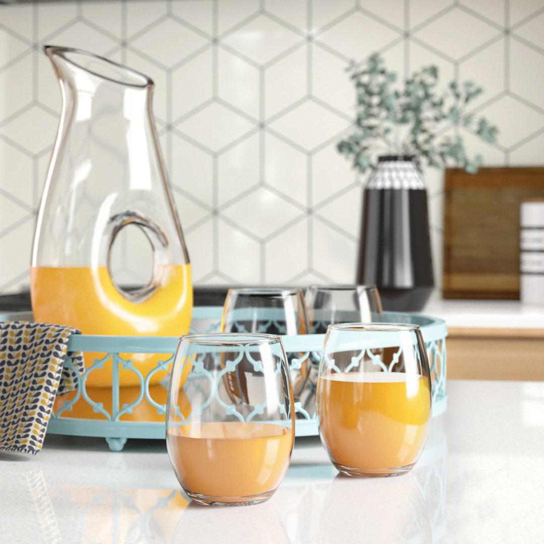 Saroop 21oz. Stemless Wine Glass Set (Set of 4) Ebern Designs