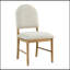 Ensemble de 2 chaises d'appoint à finition naturelle, dossier rembourré en tissu beige, luxe classique et confort moderne