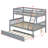 Twin Over Full Rubber Wood Bunk Bed – Twin-Size Trundle, Convertible Ladder, Guardrail & Detachable/Convertible Design-624177149