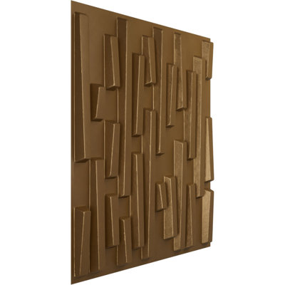 Panneau mural décoratif 3D brique décalée l 19 5/8 po x H 19 5/8 po EnduraWall, ruée vers l'or métallique (couvre 2,67 pieds carrés)