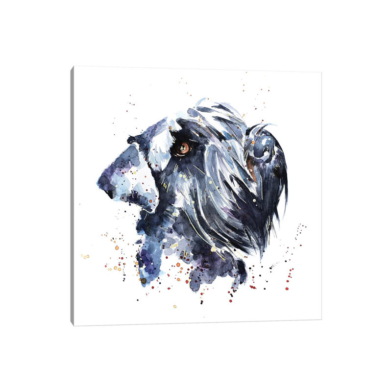 Schnauzer géant par EdsWatercolours - impression, H 26 po x l 26 po x P 1,5 po, Toile tendue, Pas de tapis