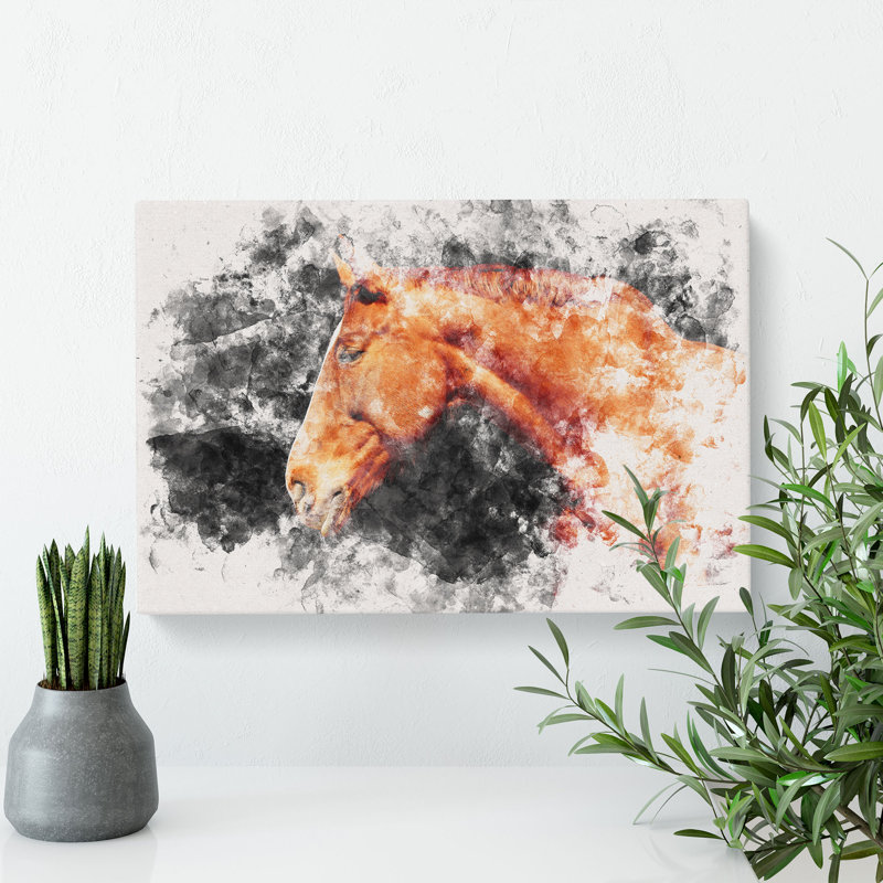Chestnut Brown Horse - Wrapped Canvas, 60cm H x 91cm W x 4cm D