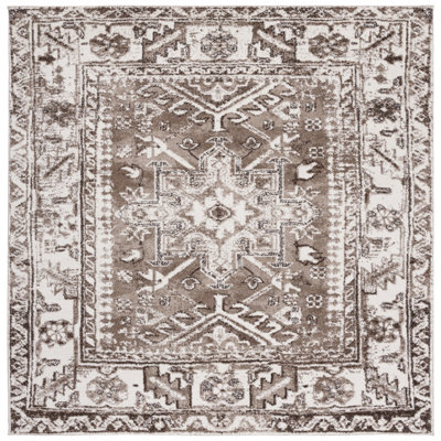 Ferrill Oriental Brown/Ivory Area Rug