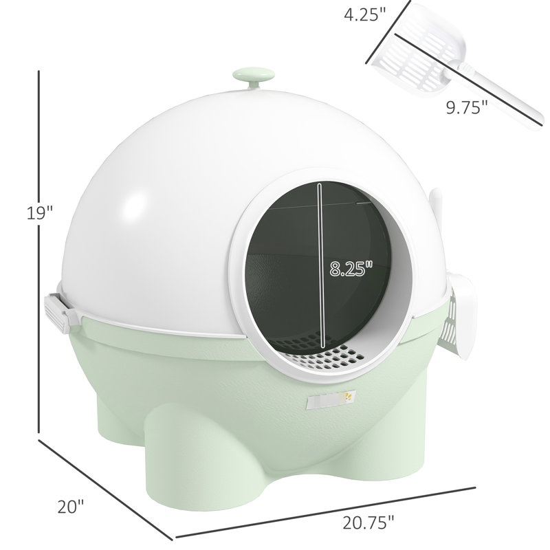 Litière à capuchon pour chat, grande avec couvercle, pédale de sable qui fuit, odeur, spacieuse pour chats de 9 lb