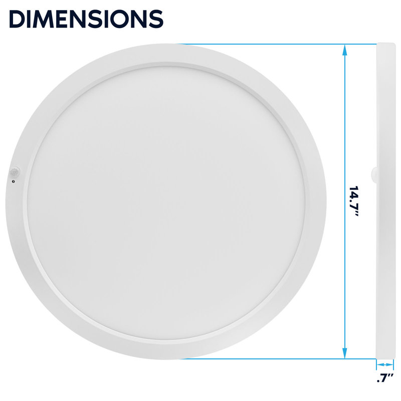  15-Inch LED Flush Mount Ceiling Light with Photocell Sensor, Bi-Level PIR Motion Detection, 5CCT, 2500LM, 30W, CRI90, Wet Rated, ETL 6 Pack