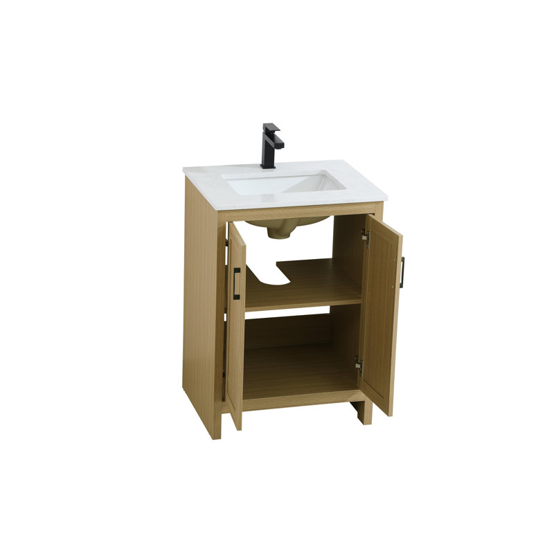 Meuble-lavabo simple 24 po Ahner, Brun miel