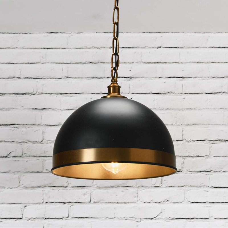 Plafonnier en métal, noir et nickel antique, Or