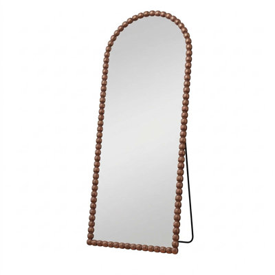 Miroir arqué pleine longueur avec perle incassable en verre et aluminium