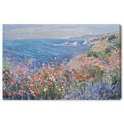 Art floral classique sur toile à bord fleuri par Art Remedy