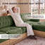 Canapé modulable 2 places, jupe à franges d'inspiration vintage, dossier capitonné et siège flexible, vert-1225774793
