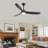 Black Solid Wood Ceiling Fan With Light-1699609426