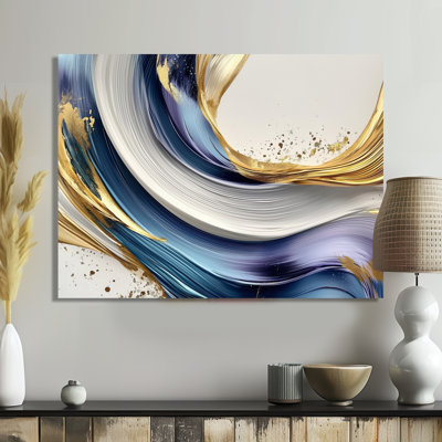 Golden Silence of Minimal Marble Waterfall III - Art mural abstrait en métal minimalisme