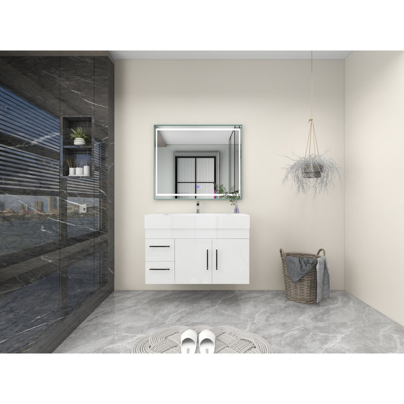 Ensemble de meuble-lavabo simple 42 po, Blanc ultrabrillant
