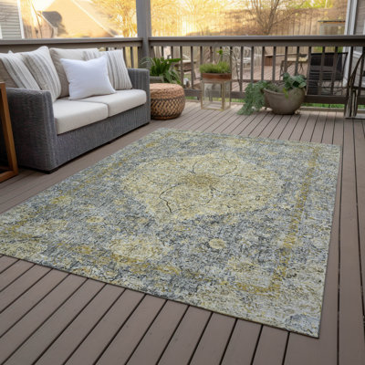 Machine Washable Indoor/Outdoor Colman ACN2136 Global Rug