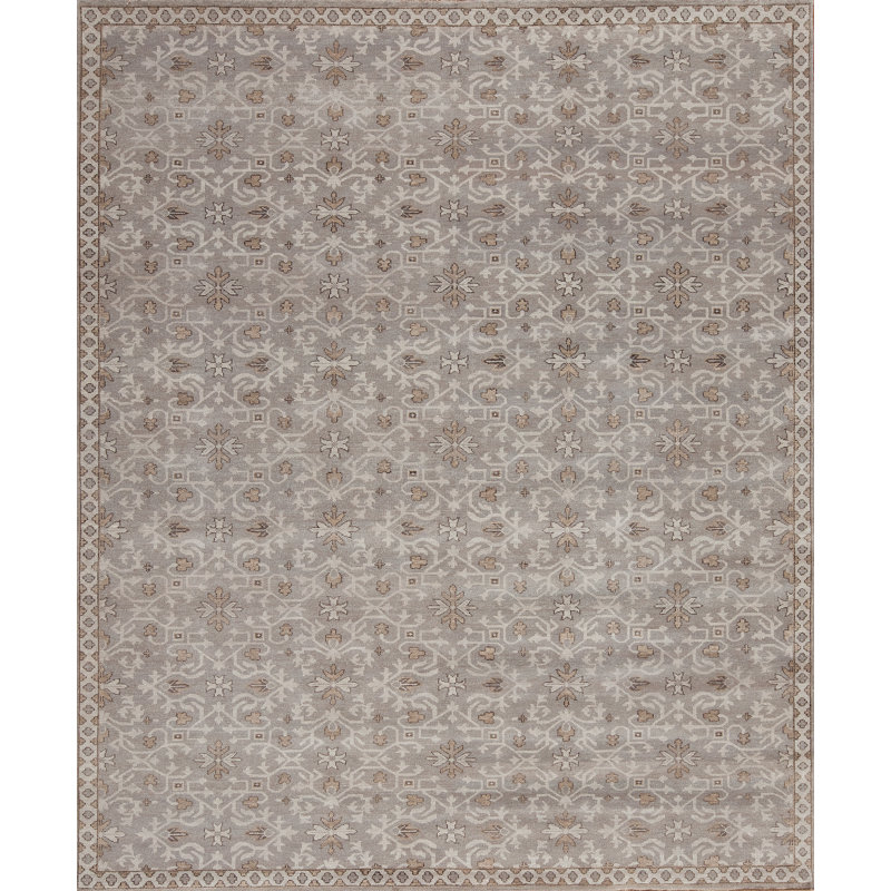 Ottoman Hand Knotted Wool Area Rug, Rectangle 4' x 6"