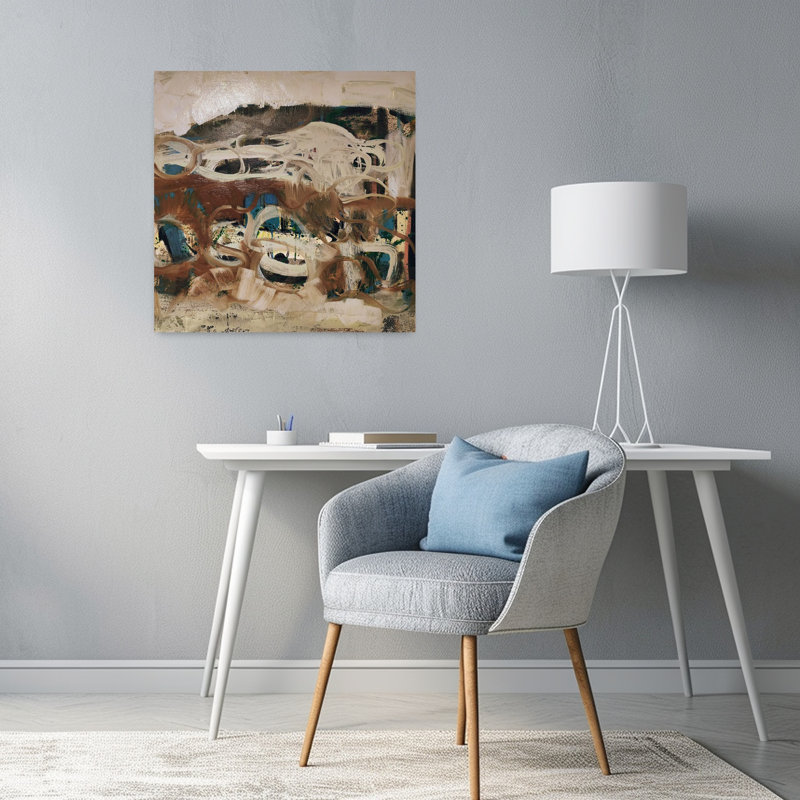 Norvège, art mural abstrait contemporain, H 24 po x l 24 po