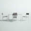 Ensemble repas d'extérieur en aluminium avec 4 chaises empilables Raleigh-109903303
