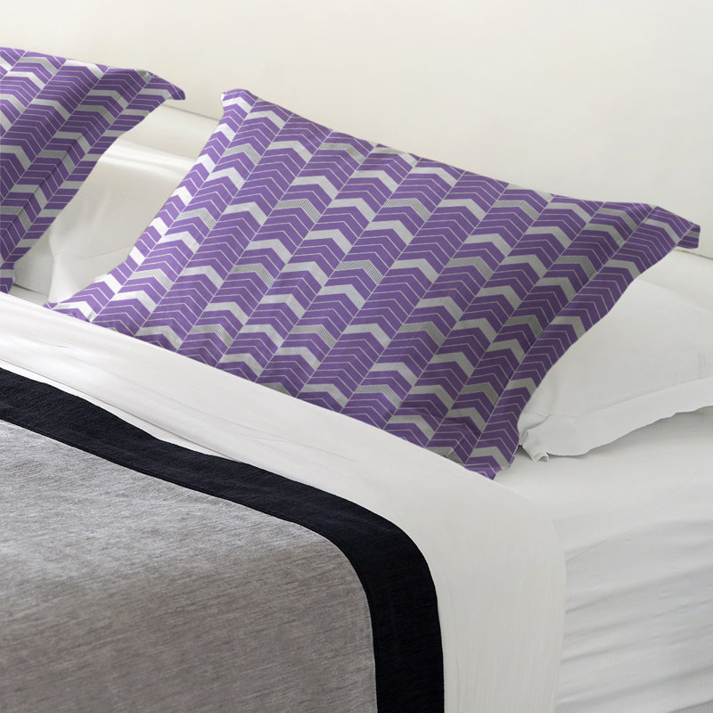 Taie décorative Rhonda, Microfibre, Très grand, Mauve / Gris