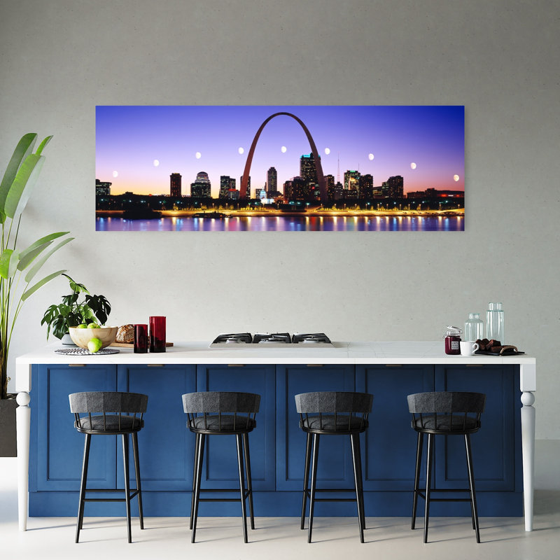 «Skyline», St Louis, Missouri, États-Unis, art abstrait moderne, art mural urbain, H 20 po x l 60 po