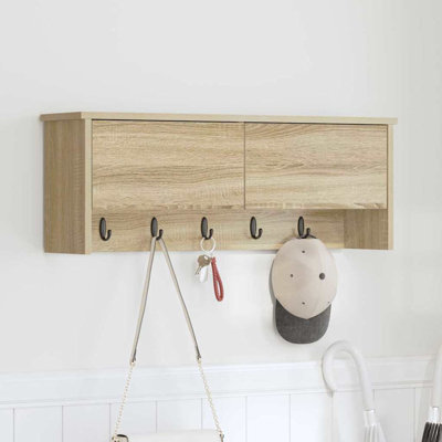 Wall-Mounted Coat Rack With Shelf 80 X 20 X 30 Cm