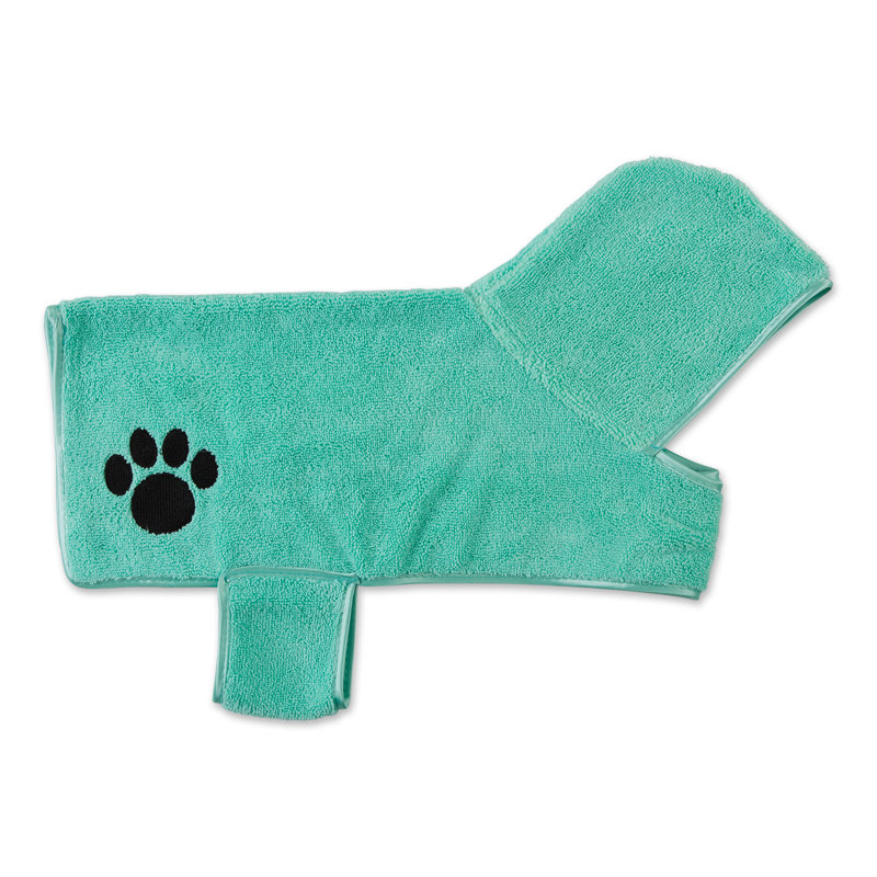 Couverture en polyester AQUA brodé PAW, Aqua, L 17 po x l 14 po