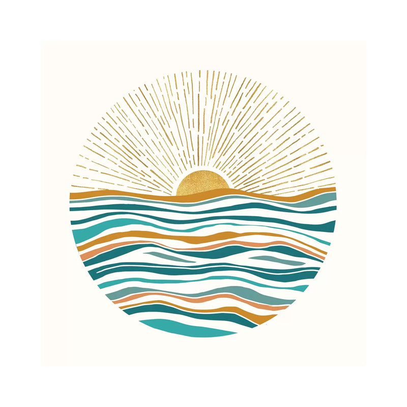 «The Sun and the Sea II» par Modern Tropical - impression sur toile tendue, H 12 po x l 12 po x P 0,75 po