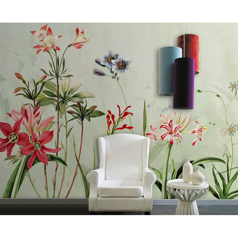 Floral Wall Mural, 150" W x 98" L