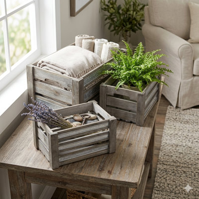 Millwood Pines Solid Wood Decorative Bin