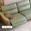 Causeuse-coussin standard en cuir véritable vert