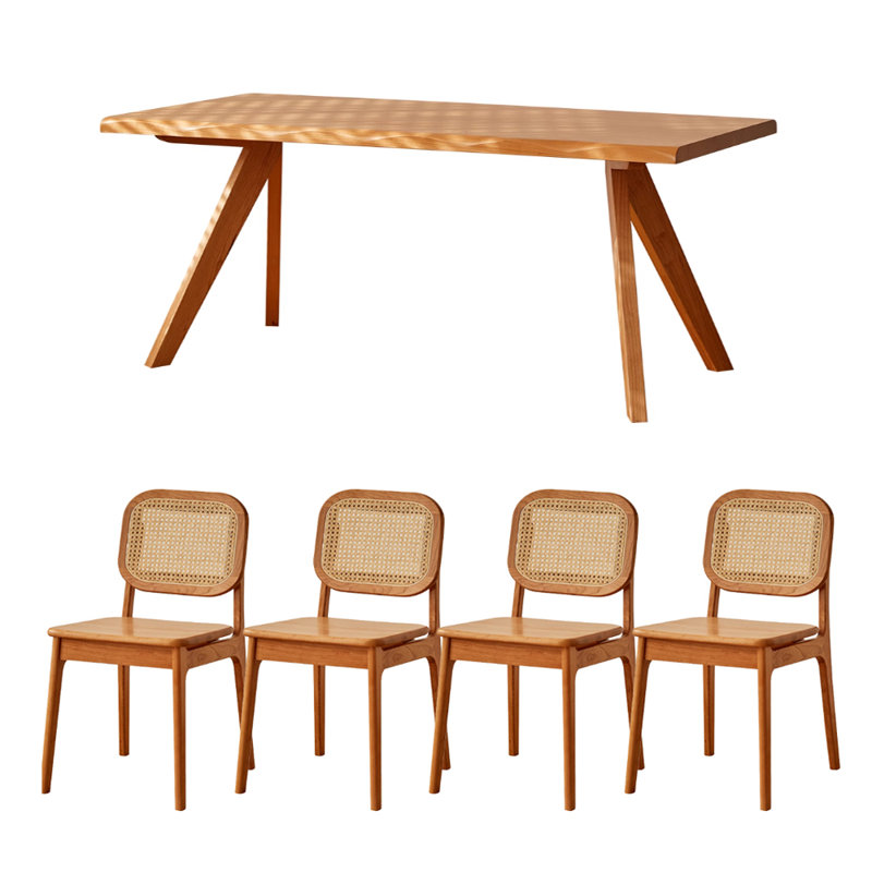 Ensemble de table en bois de cerisier Simple Creative, H 29,52 po x L 78,74 po x l 35,43 po