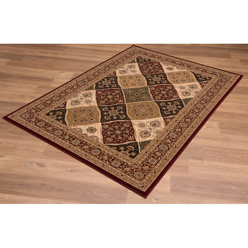 Rug Branch Aseel 2' x 3' (2'3" x 3') Red/Black Persian Medallion Indoor Doormat Rug, Traditional, Low Pile, Stain-Resistant Entry Carpet - Front Door, Mudroom, Hallway and Kitchen