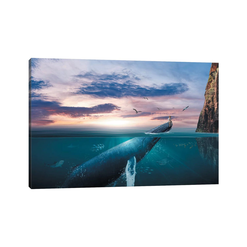 Fishing Boy 1 Piece Wrapped Canvas Wall Art, 20.32 cm H x 30.48 cm W