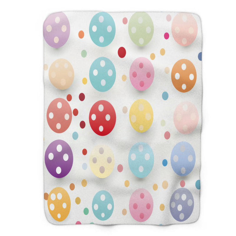 Polka Pizzazz - couverture de qualité supérieure 1 pièce, Lit simple