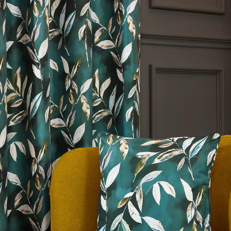 Blackout Curtain Panel Pair, Green, 116.84cm Width x 182.88cm Drop