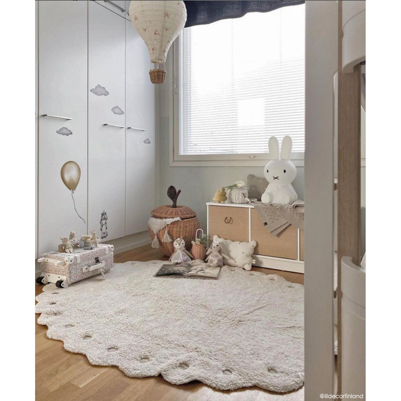 Washable Oval Rug Pine Cone Ivory