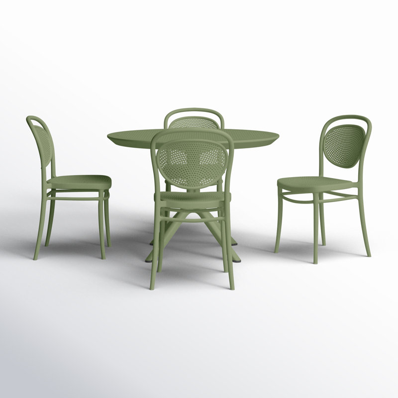 Farrah Marcel 5 Person Dining Set, Olive Green