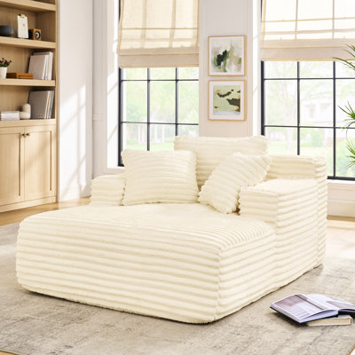 Lit en mousse beige compressé avec velours côtelé moelleux, siège profond pour bureau, appartement, utilisation confortable à long terme, rembourrage en velours côtelé rembourré, salon à la maison, facile à utiliser et confortable, soutien