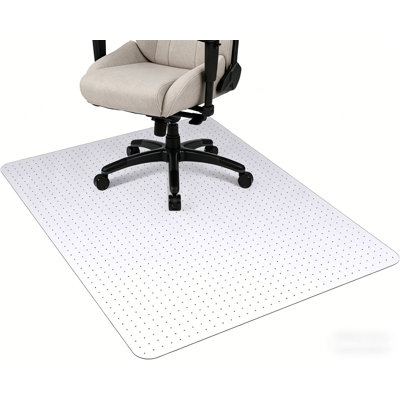 45"x53"/36"x48" Heavy-Duty Chair Mat for Carpet - Non-Curl PET Floor Protector w/Anti-Slip Spikes | Shatterproof Desk Mat for Hard Floors & Medium-Pile Carpets (Clear)