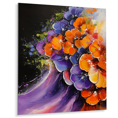 Fractal Bloom Poppy Gardens III - Poppies Metal Wall Art, Traditional Metal Print