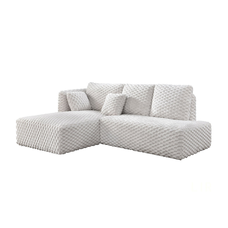 Manya Ivory Corduroy Sectional Sofa