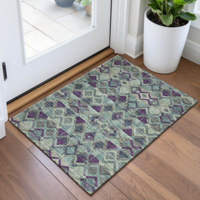 Premium Machine Washable Kumbhar AMF1308 Geometric Rug