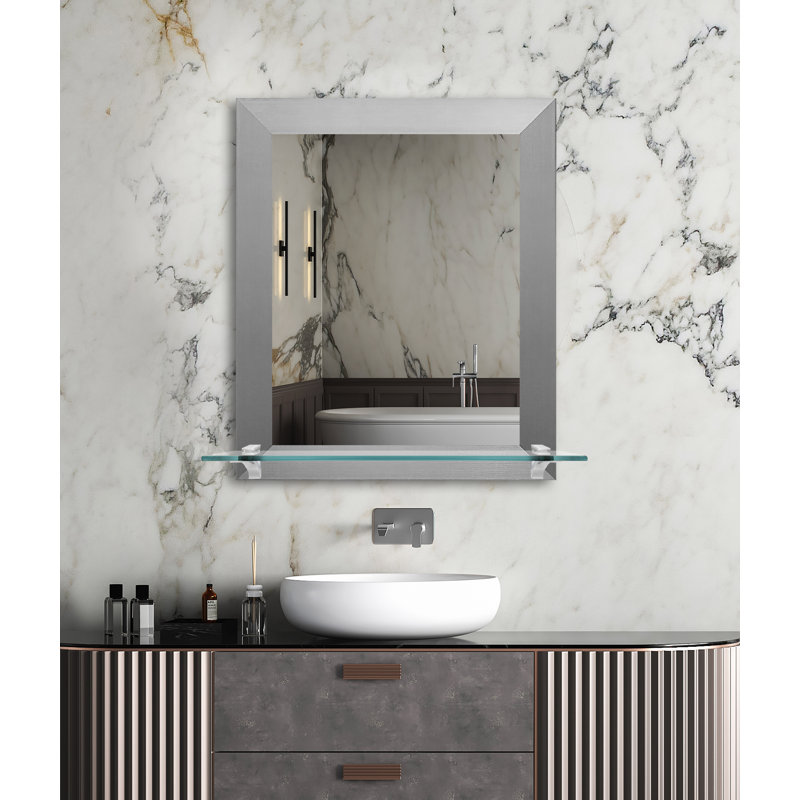 Miroir d'appoint Beigenwald, Support argent / chrome
