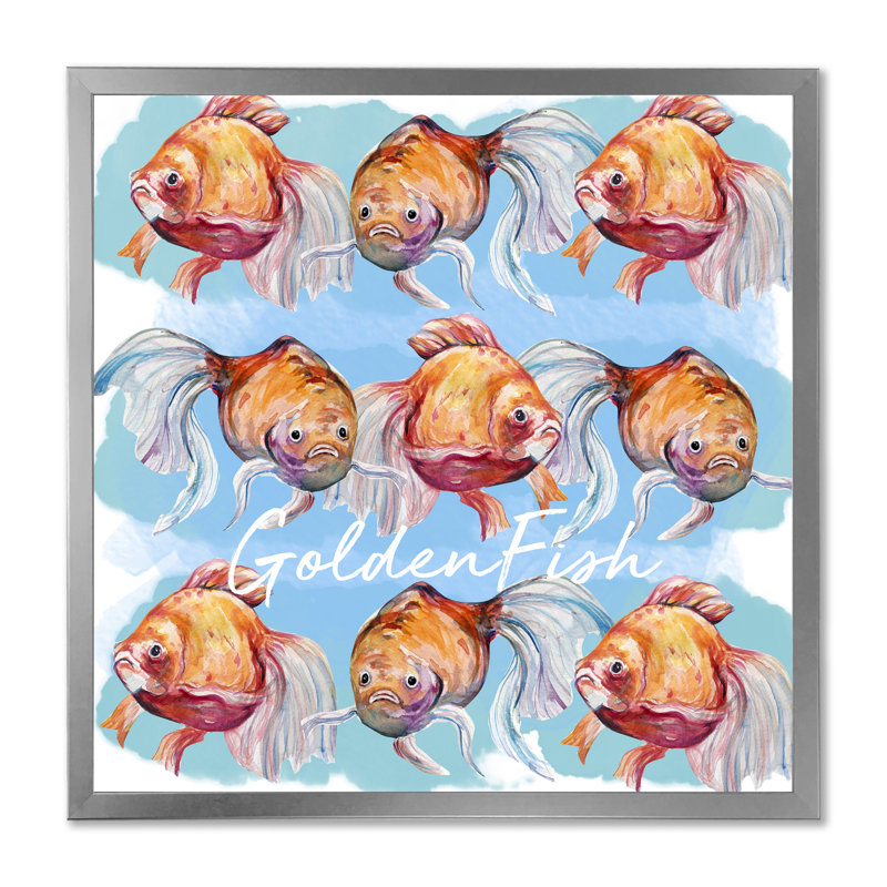" Fish III ", 16" H x 16" W x 1" D, Silver Picture Framed